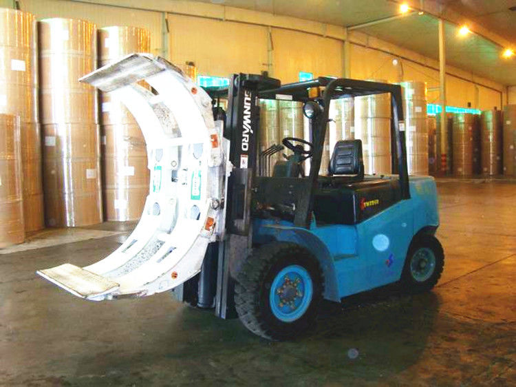 750mm Ukuran Pad Forklift Truck Attachment Rotating Paper Roll Clamp